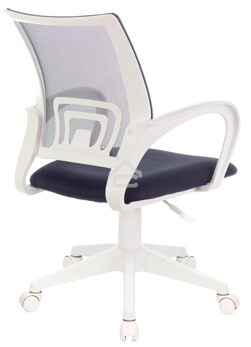 Кресло компьютерное Бюрократ CH-W695NLT TW-04 TW-12 темно-серый, сетка/ткань, крестовина пластик, пластик белый