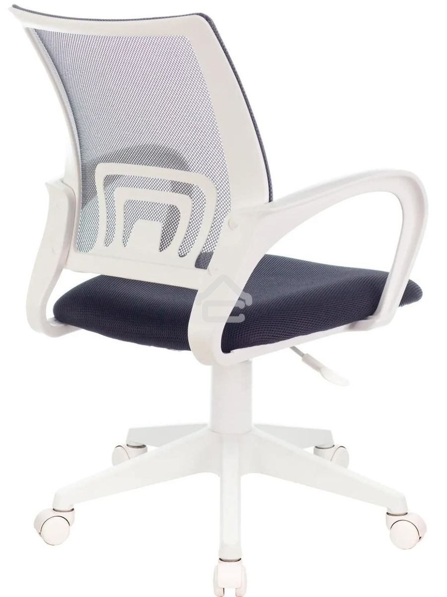 Кресло компьютерное Бюрократ CH-W695NLT TW-04 TW-12 темно-серый, сетка/ткань, крестовина пластик, пластик белый