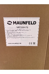 Холодильник Maunfeld MFF200NFB черный глянц. двухкамерный 271/106л морозилка снизу, No Frost