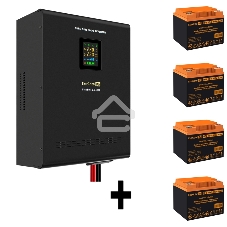 Комплект Источник бесперебойного питания EX296004RUS + батарея 45Aч EX285666RUS 4шт (инвертор, синус, для котла, настенный) ExeGate FineSine SX-5000.LCD.AVR.2SH.T <5000VA/3500W, чистая синусоида, цветной LCD-дисплей, AVR, 2*Schuko+клеммы, линейно-интеракт