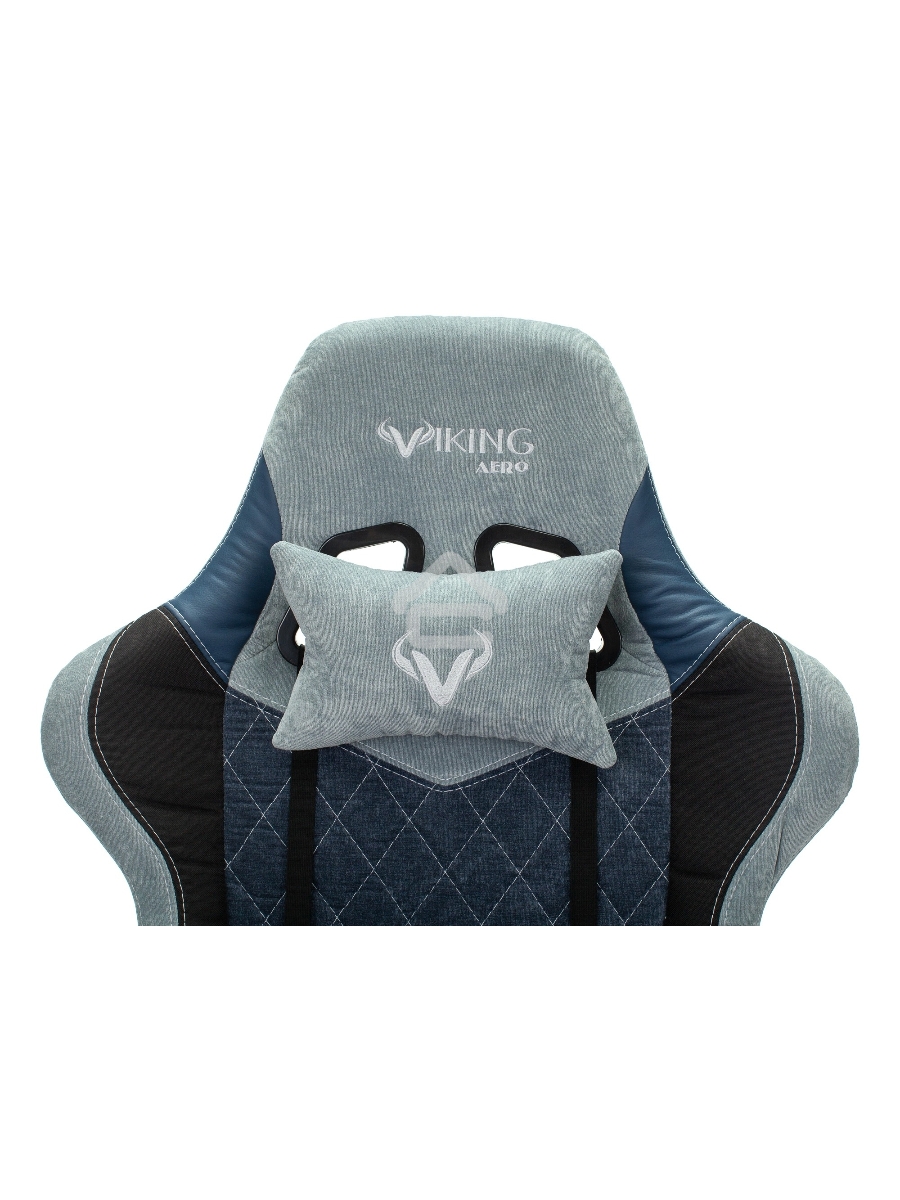 Кресло игровое Бюрократ VIKING 7 KNIGHT BL FABRIC синий текстиль/эко.кожа крестовина металл/пластик