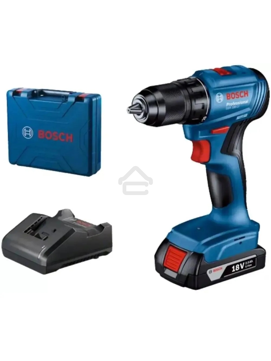 Дрель-шуруповерт Bosch GSR 185-LI Аккумуляторная, Кейс