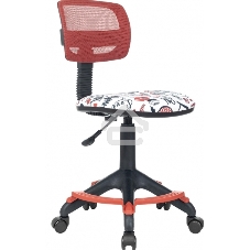 Кресло детское Бюрократ CH-299-F TW-35N красный сиденье мультиколор красные губы сетка/ткань крестов. пластик подст.для ног