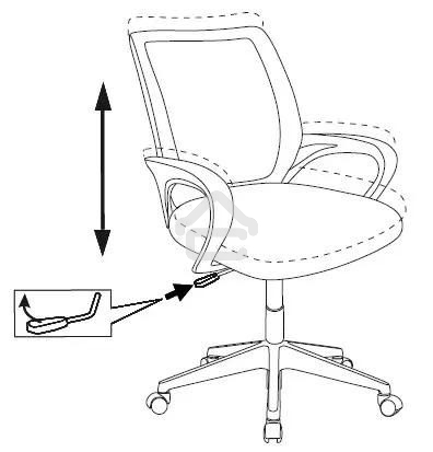 Кресло компьютерное Бюрократ CH-W695NLT TW-04 TW-12 темно-серый, сетка/ткань, крестовина пластик, пластик белый
