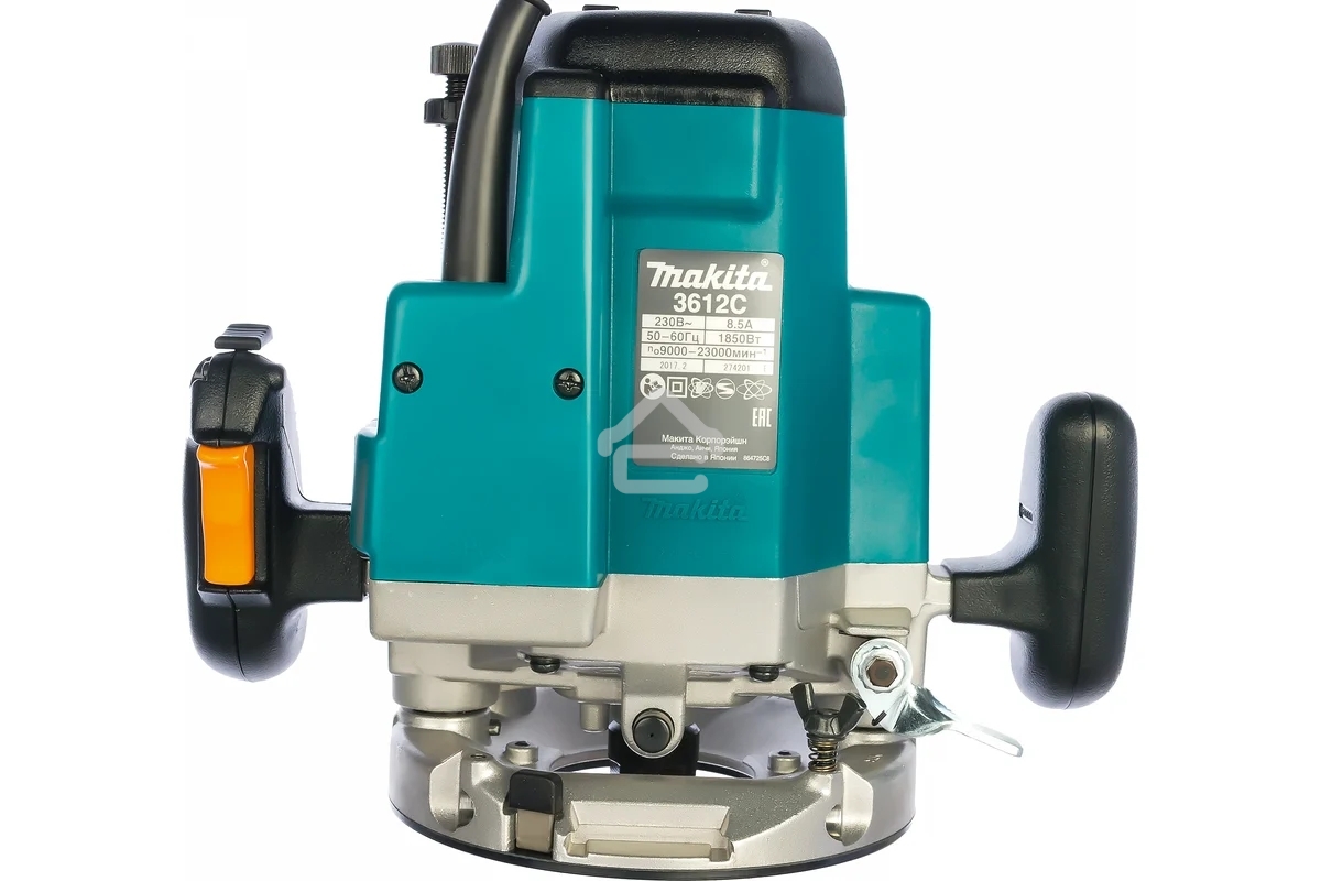 Фрезеры Makita 3612C Фрезер, 1850Вт,9000-23000об\м,ход-60мм,цанга-12мм,6кг,кор,пл пуск, эл тормоз, направл