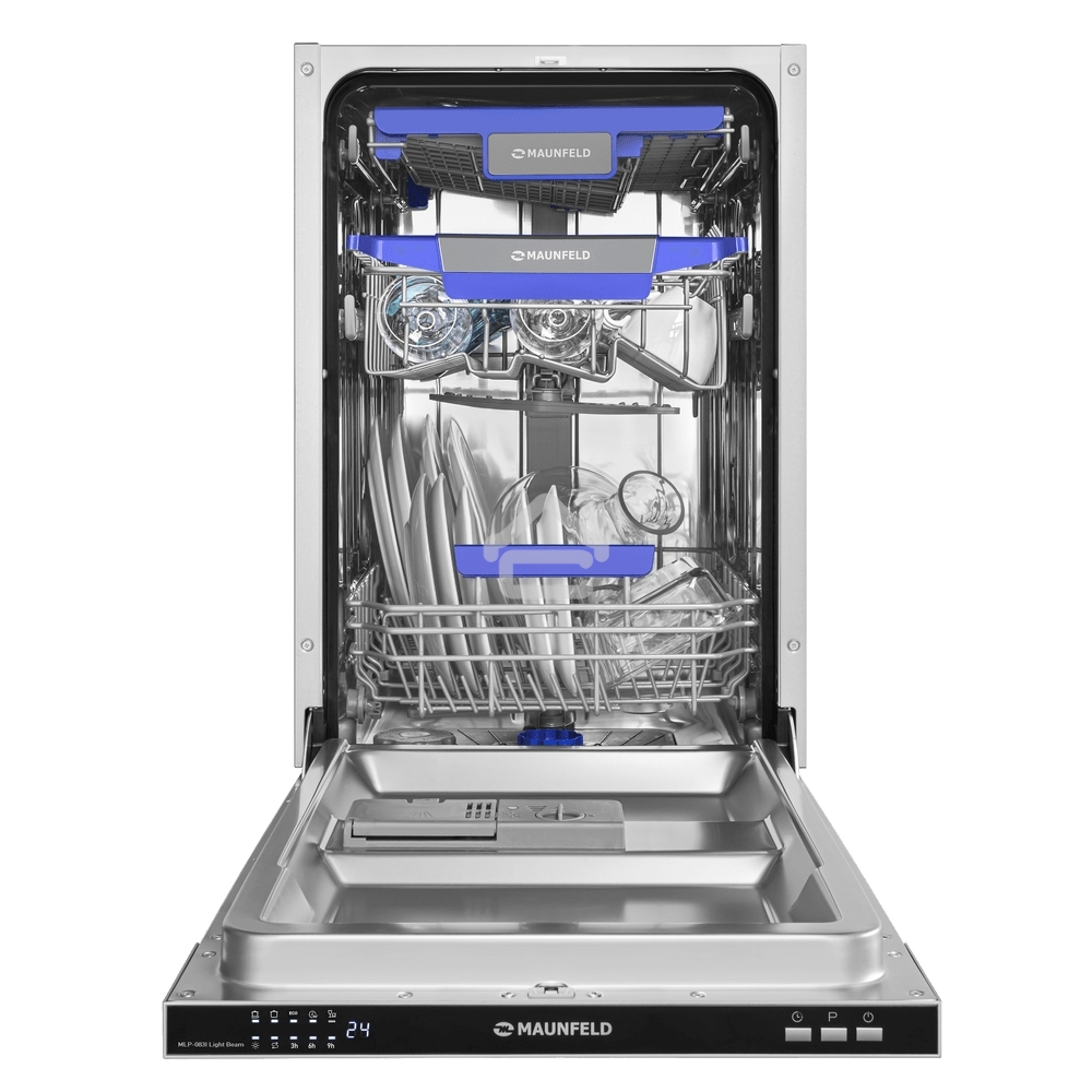 Встраиваемая посудомоечная машина Maunfeld MLP-083I, черный, 44.8 см, 10 компл., 49 дБ, класс A++
