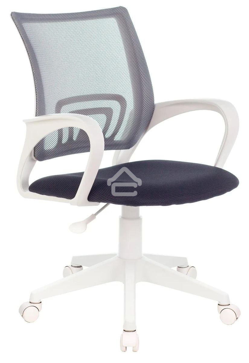 Кресло компьютерное Бюрократ CH-W695NLT TW-04 TW-12 темно-серый, сетка/ткань, крестовина пластик, пластик белый