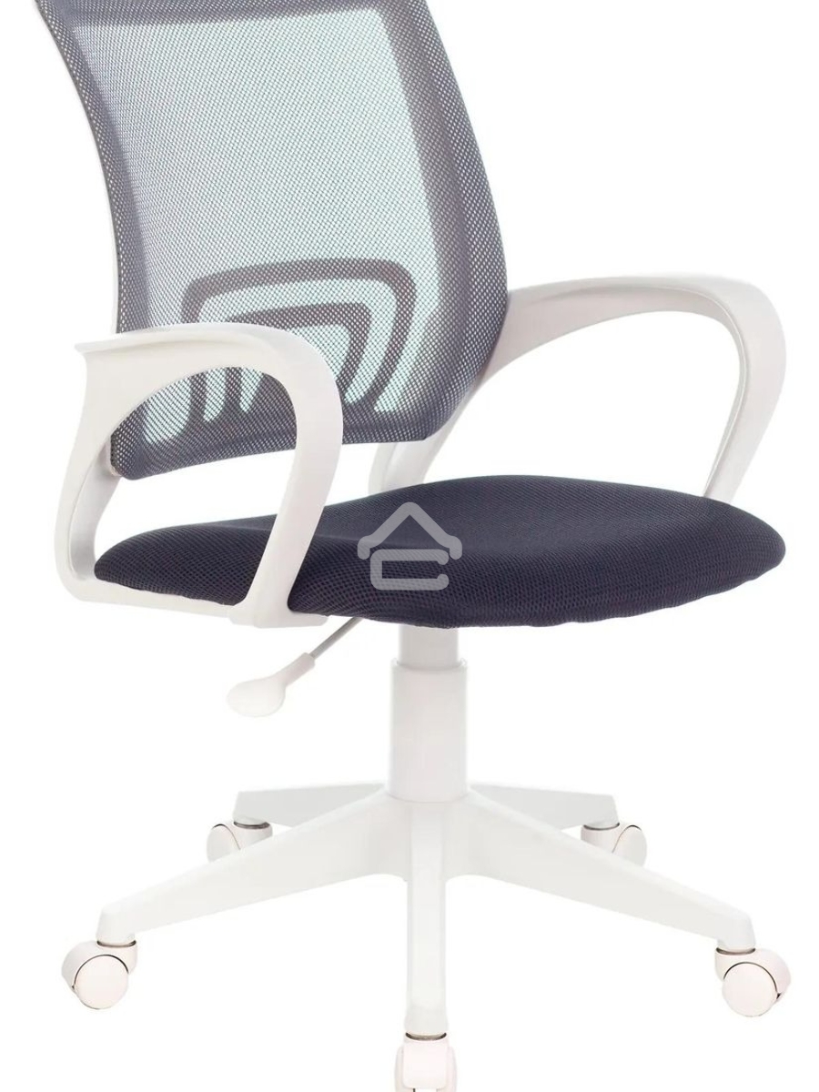 Кресло компьютерное Бюрократ CH-W695NLT TW-04 TW-12 темно-серый, сетка/ткань, крестовина пластик, пластик белый
