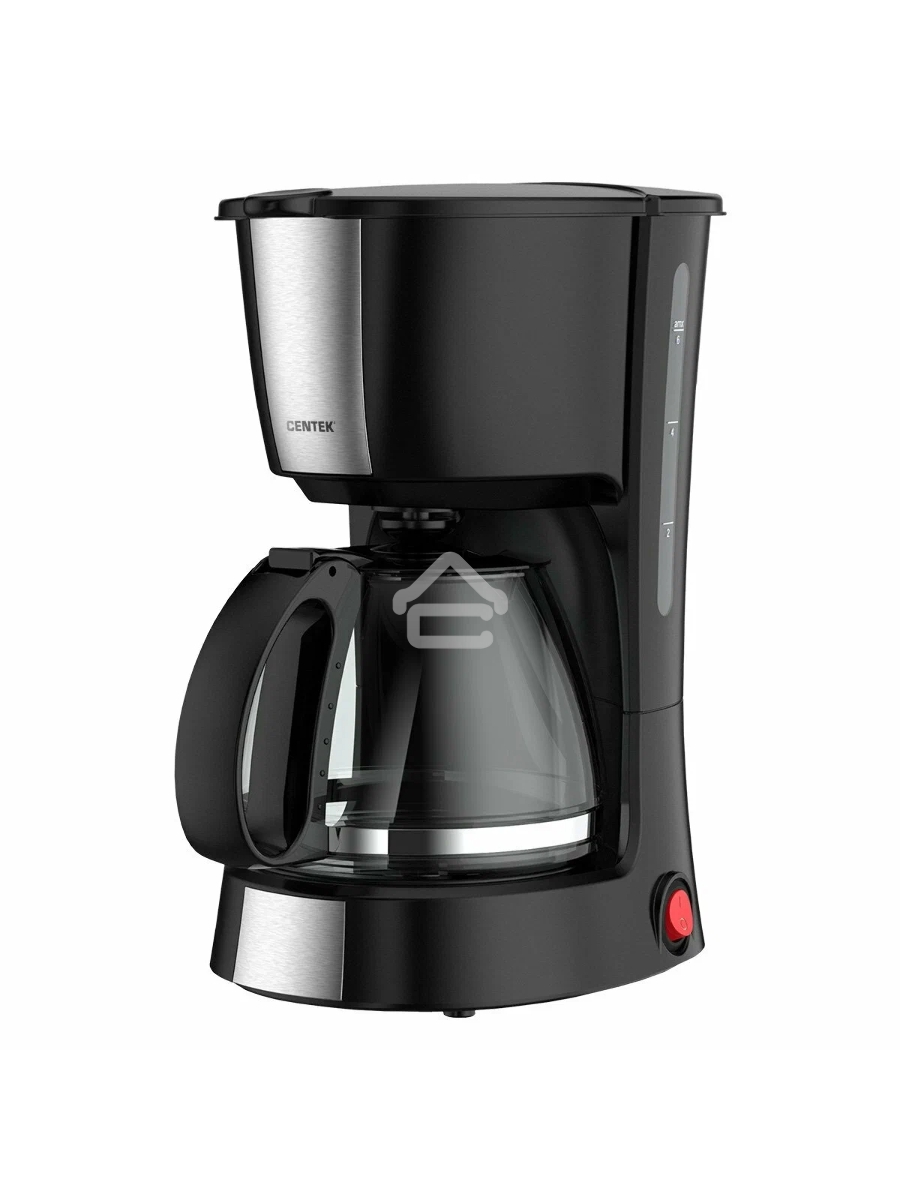 Кофеварка капельная Centek CT-1149 черный/сталь, исп. кофе - молотый, 1.2 л, 980 Вт.