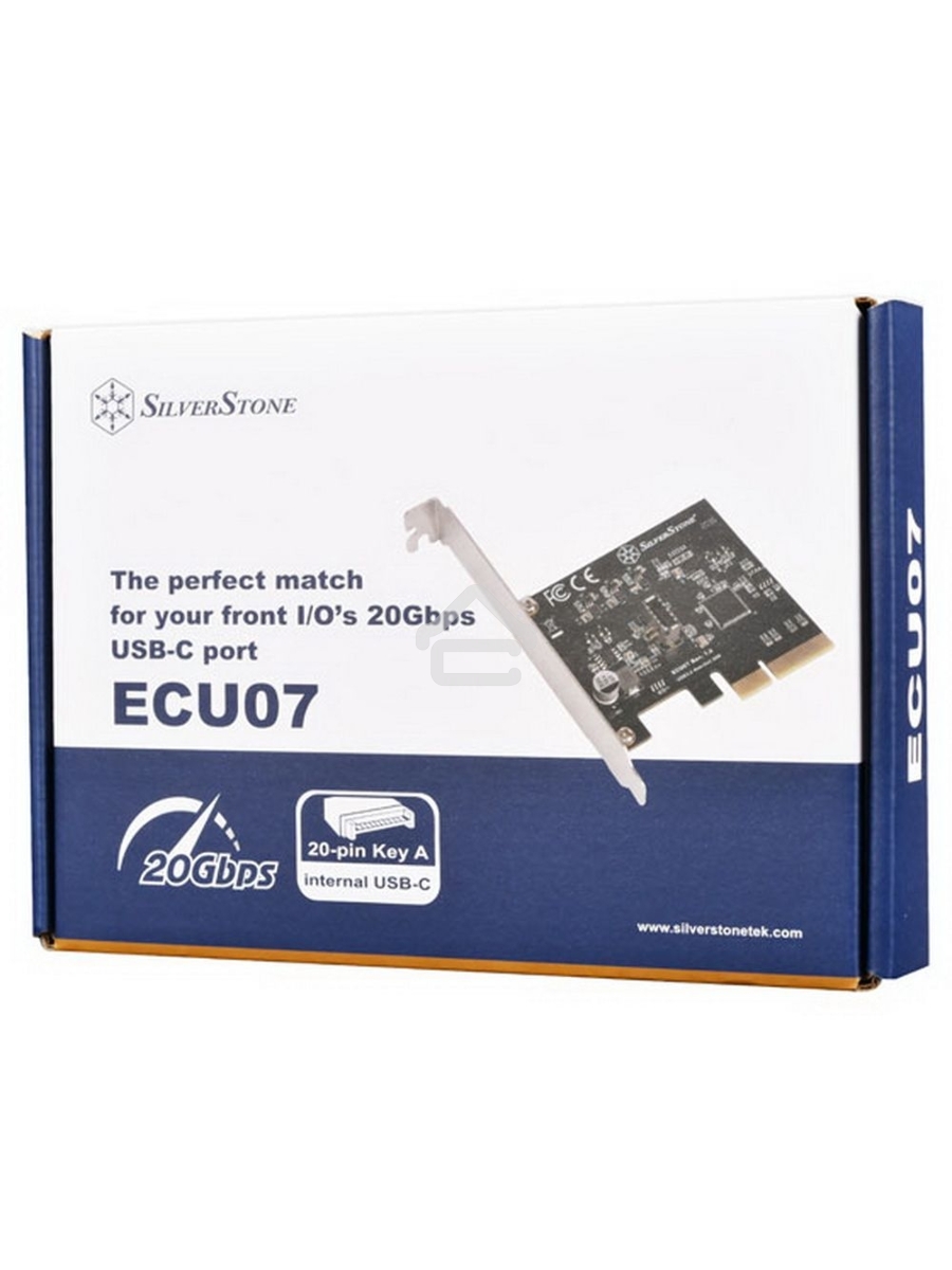 Контроллер Silverstone G56ECU070000010 SuperSpeed USB 20Gbps / internal USB-C Key-A 3.2 Gen 2x2 PCIe expansion card