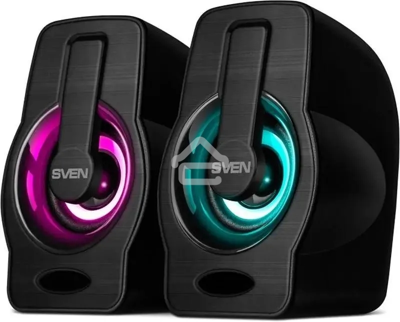 Колонки чёрные Sven 255 (2x3W, RGB подсветка, USB)