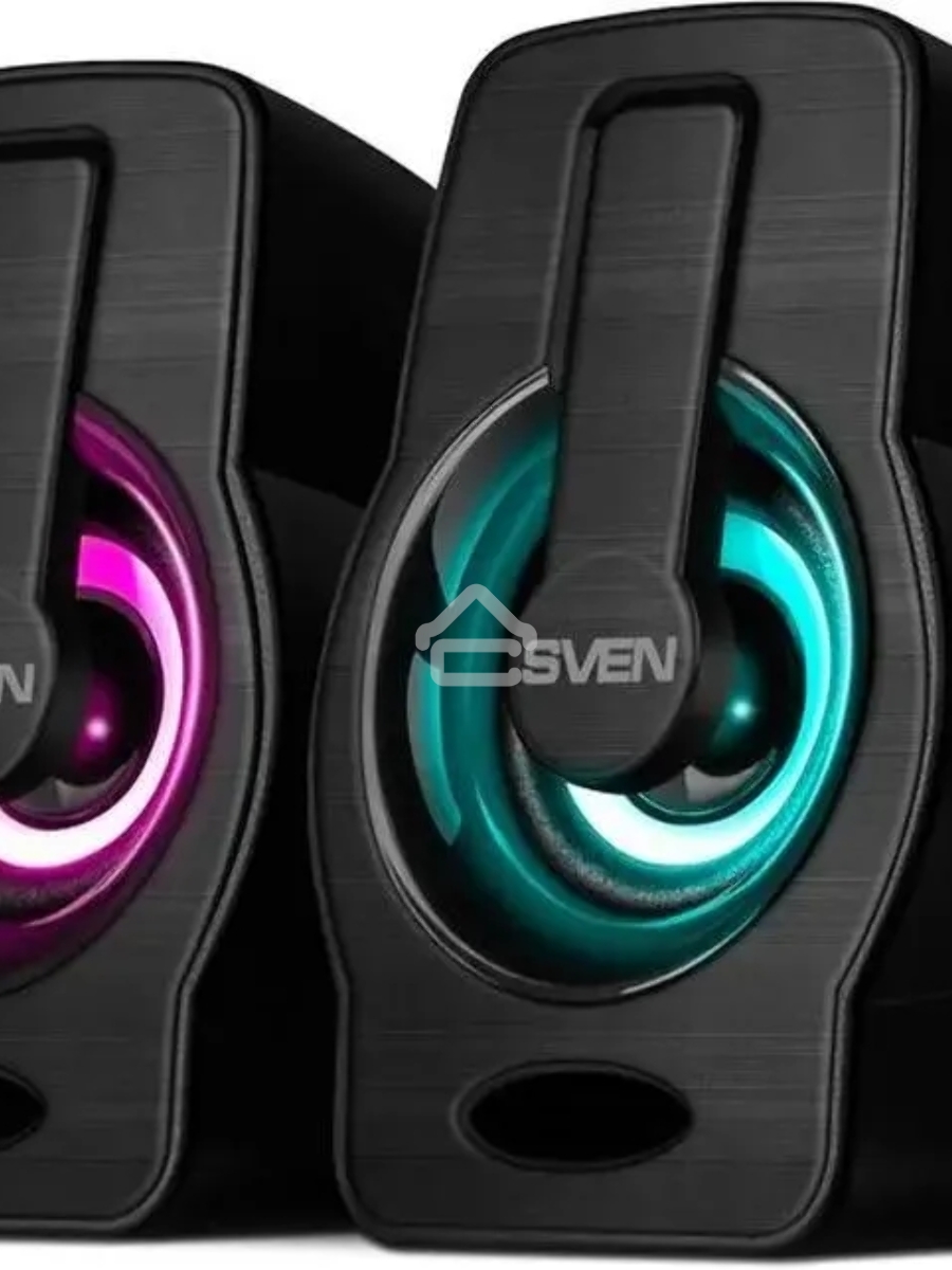 Колонки чёрные Sven 255 (2x3W, RGB подсветка, USB)