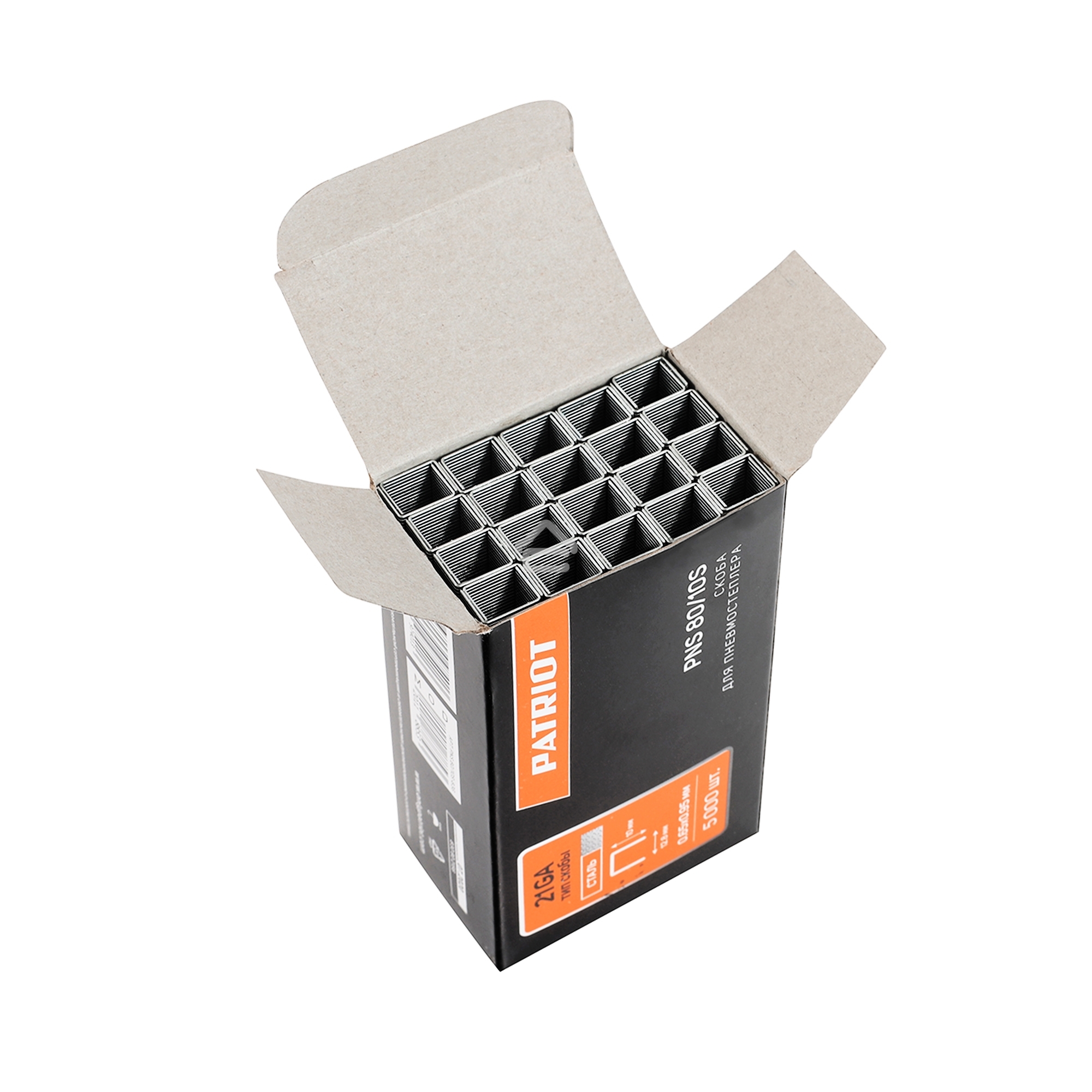 Скоба PNS 80/10S для пневмостеплера ASG 180, обивочная, тип 80 (21GA), длина 10, ширина 12,8 мм, сечение 0,65 x 0,95 мм, сталь, 5000 штук