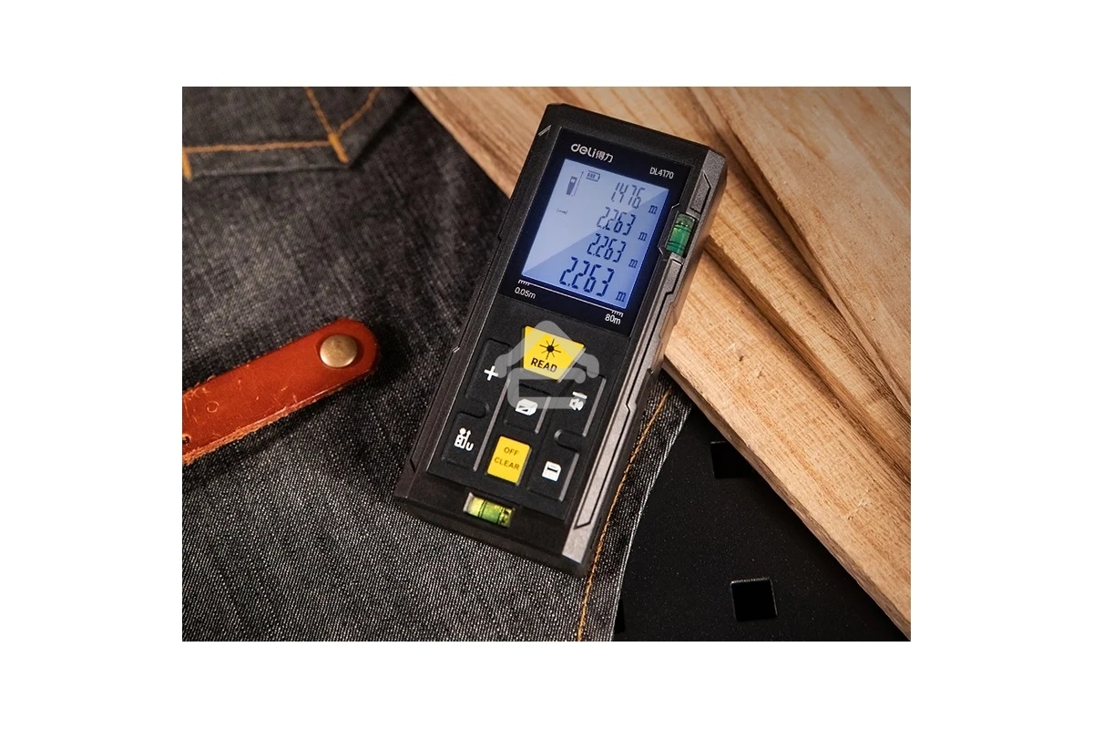 Лазерный дальномер Deli DL4170 (Диапазон измерения 0,05~80м, точность измерения: ±3мм)