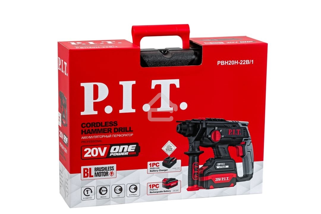 Перфоратор P.I.T. PBH20H-22B/1 патрон:SDS-plus уд.:1.8Дж аккум. (кейс в комплекте)
