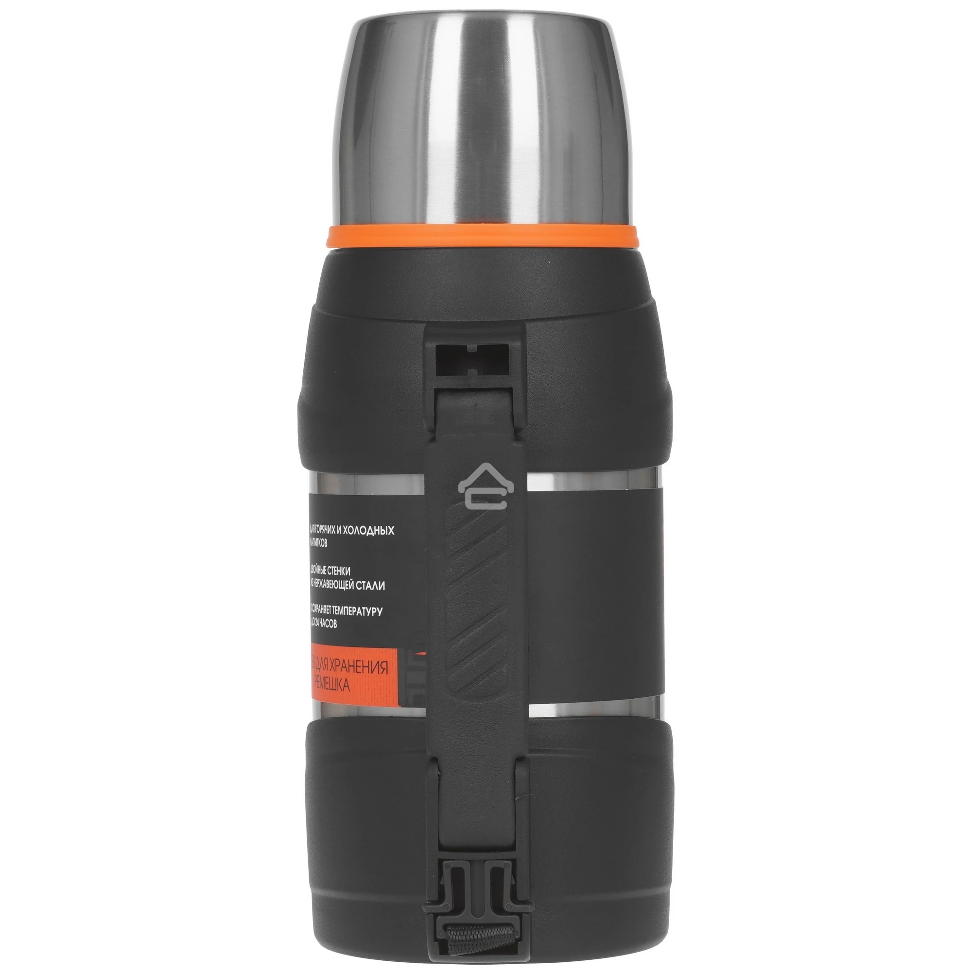 Термос LARA LR04-60 1,3 л, нержавеющая сталь, пищевой нейлон, пластмасса, силикон