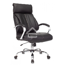 Кресло руководителя Бюрократ T-9904NSL Leather Venge Black черный, искусственная кожа, крестовина металл хром