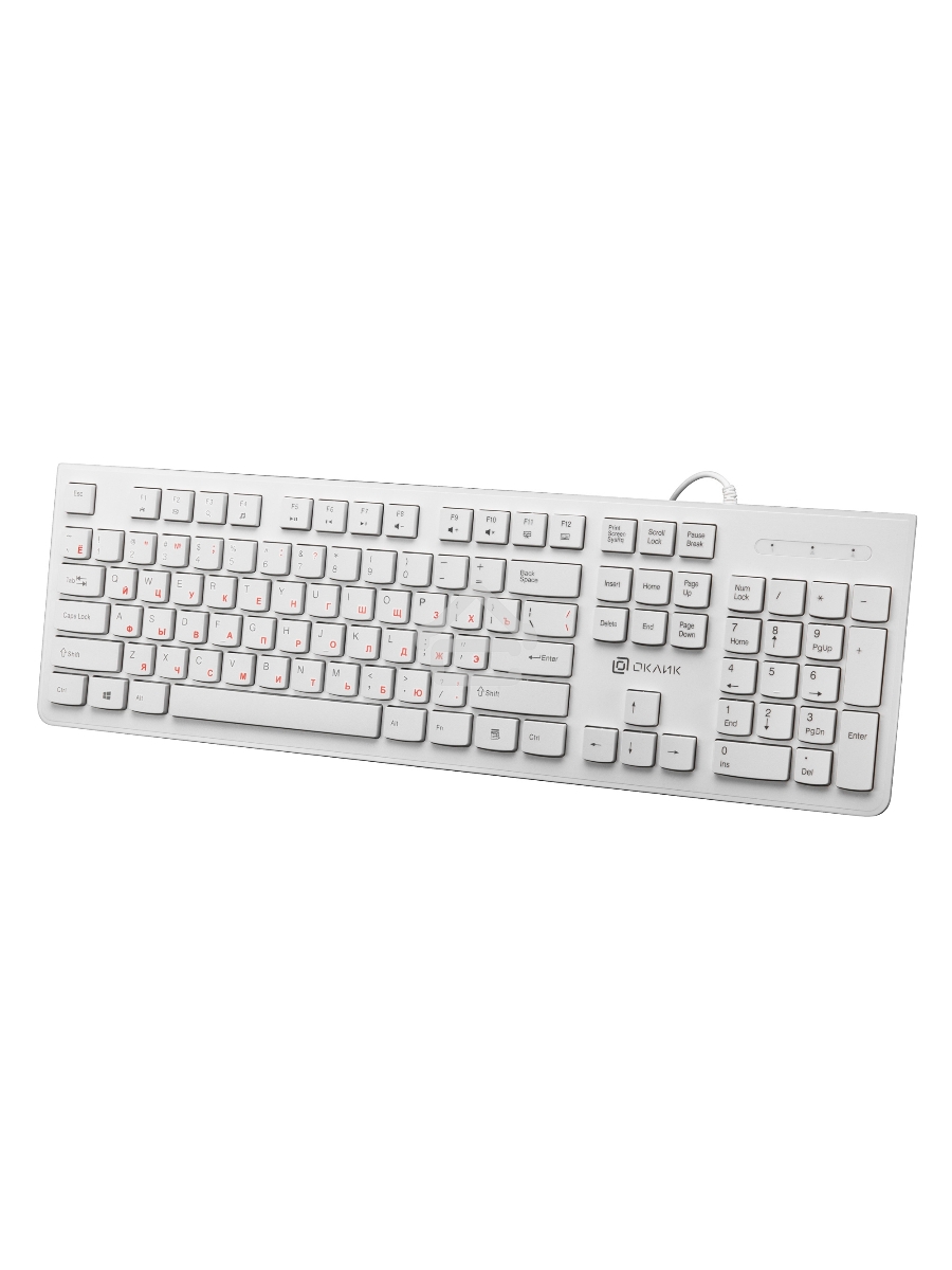 Клавиатура Oklick 505M белый USB slim