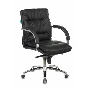 Кресло руководителя Бюрократ T-9927SL-LOW/BLACK черный, кожа, низкая спинка, крестовина хром
