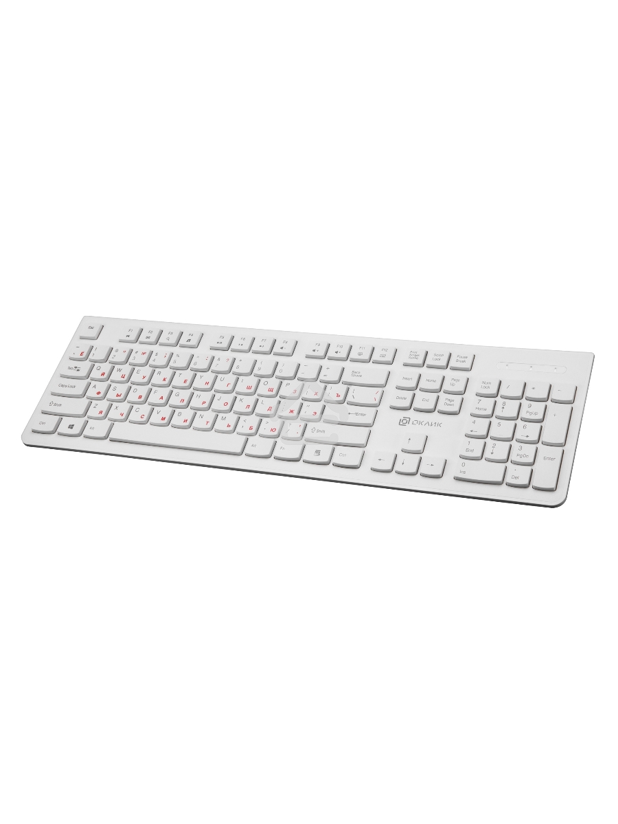 Клавиатура Oklick 505M белый USB slim