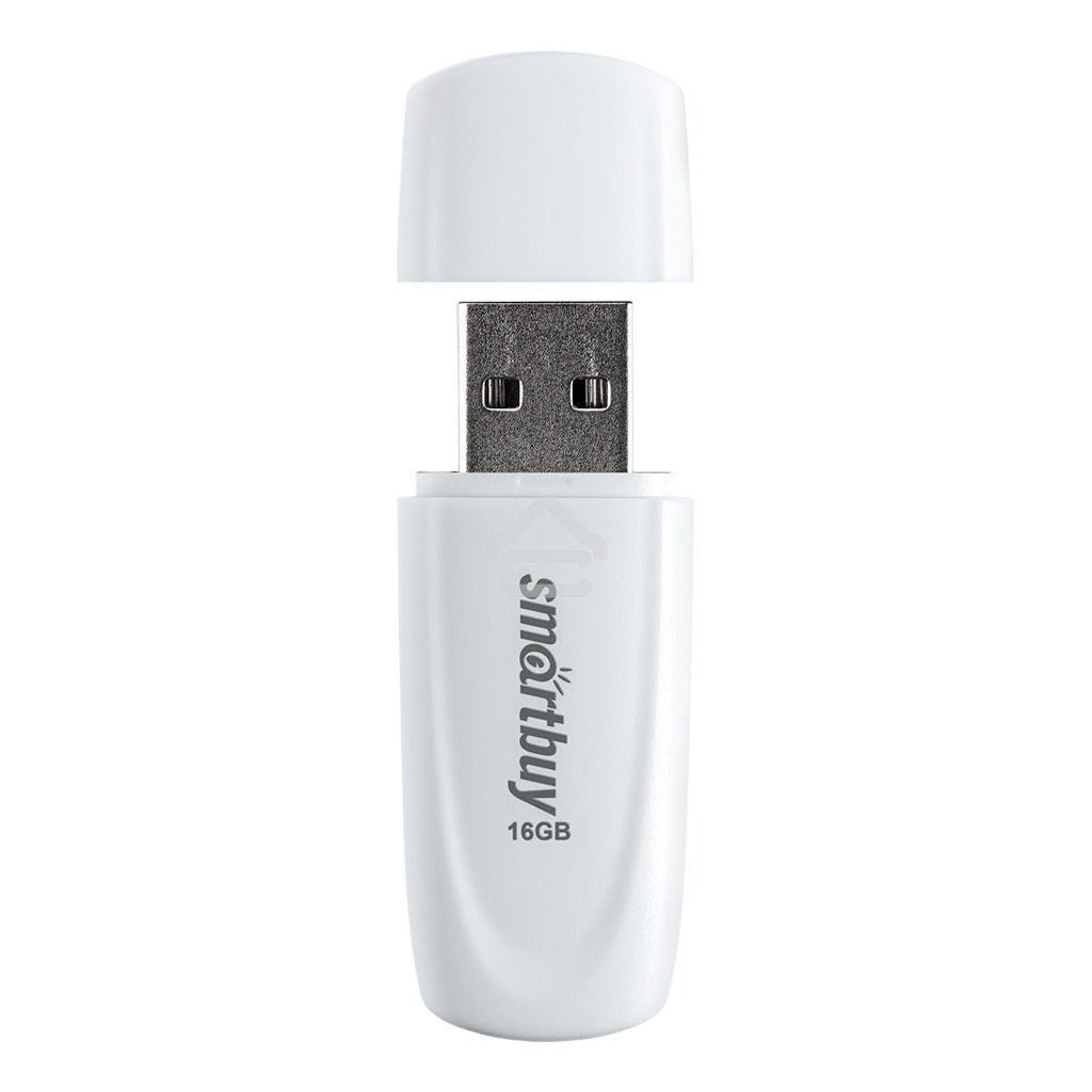 Флешка USB Smartbuy 16 Gb,Scout White (SB016 Gb2SCW), 16 Gb, USB 2.0, R/W 15/12, белый