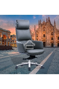 Кресло руководителя Cactus CS-LBK-MILANO кожа, крестов. алюминий