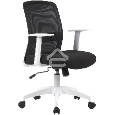 Кресло компьютерное Cactus CS-WMC333-BK черный, сиденье черный, сетка/ткань, низк.спин. крестов. пластик, пластик белый