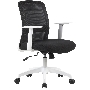 Кресло компьютерное Cactus CS-WMC333-BK черный, сиденье черный, сетка/ткань, низк.спин. крестов. пластик, пластик белый