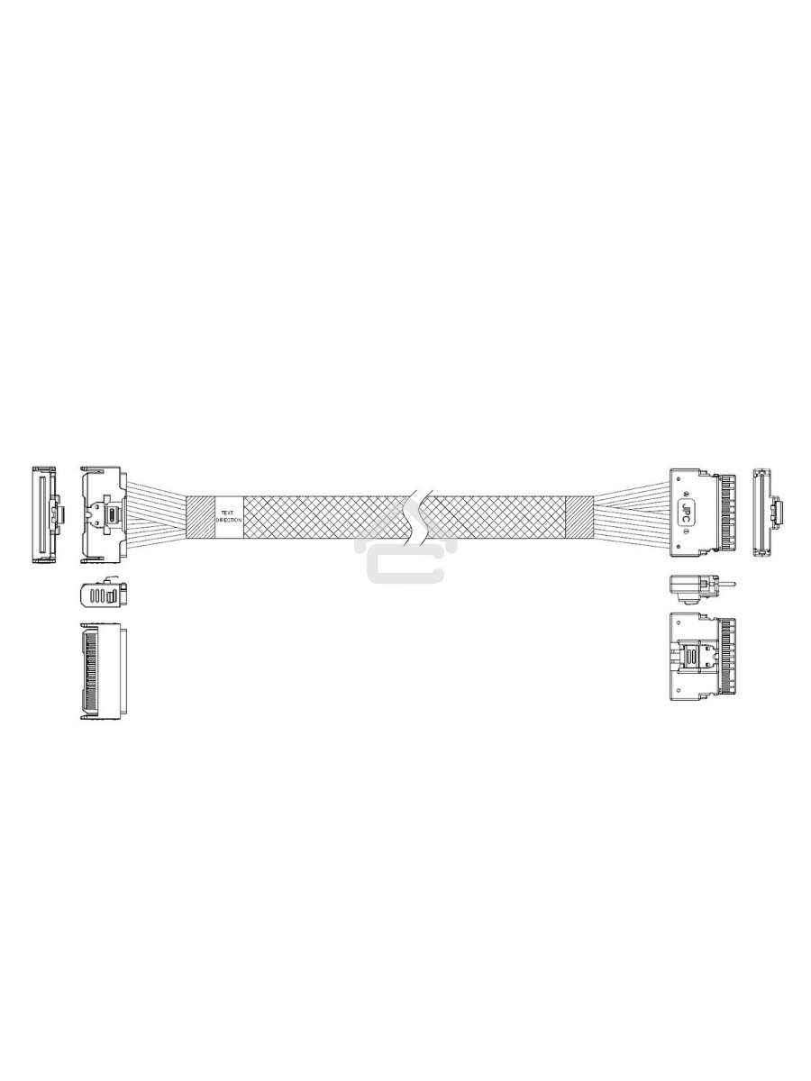 Кабель Amphenol RMC74-5874, MCIO x8 74P (прямой Straight Type) TO Slimline SAS x8 74P (SFF8654, прямой Straight Type) , 85 Ohm, L:100cm
