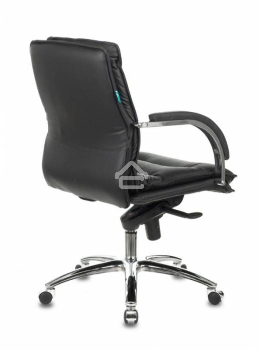 Кресло руководителя Бюрократ T-9927SL-LOW/BLACK черный, кожа, низкая спинка, крестовина хром