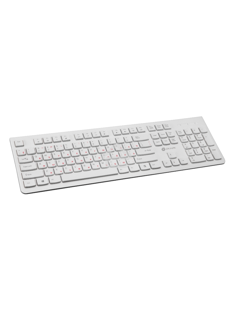 Клавиатура Oklick 505M белый USB slim