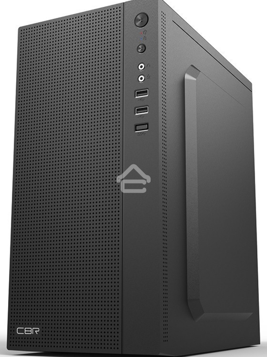 Компьютерный корпус CBR PCC-MATX-MX08-WPSU mATX Minitower MX08, без БП, 2*USB 2.0, HD Audio+Mic, Black