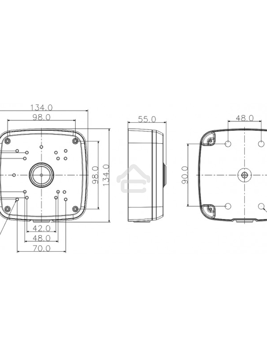 Настенная коробка Dahua для корпусов серий HDW2 Junction Box PFA121