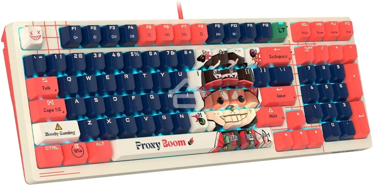 Клавиатура проводная A4Tech Bloody AT98 Proxy Boom USB бежевый/красный