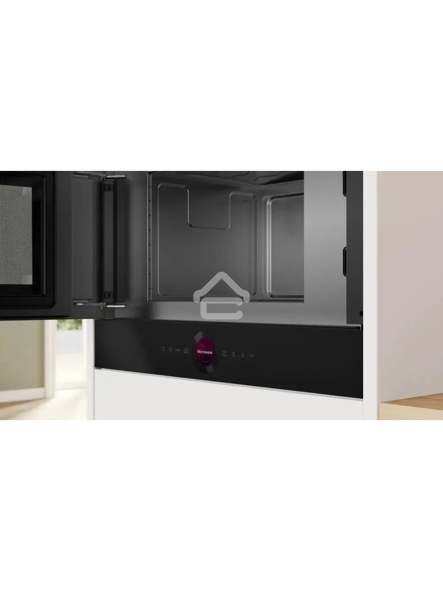 Микроволновая печь встраиваемая Bosch BFL9221B1 черный, 21 л, 900 Вт, переключатели - сенсор/поворотный механизм