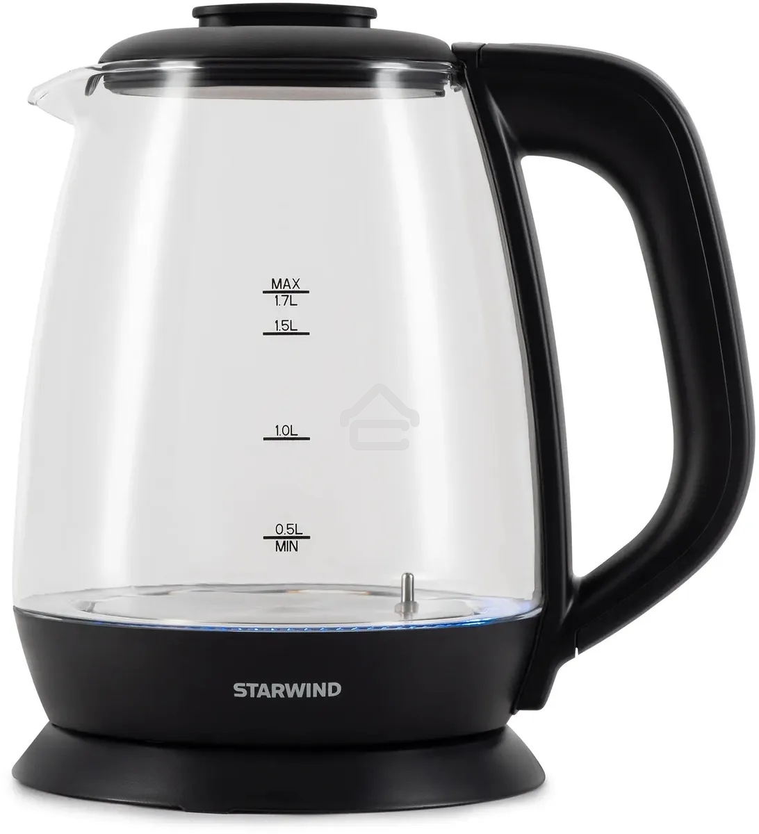 Чайник электрический Starwind SKS3036 1.7л. 2200Вт черный корпус: стекло