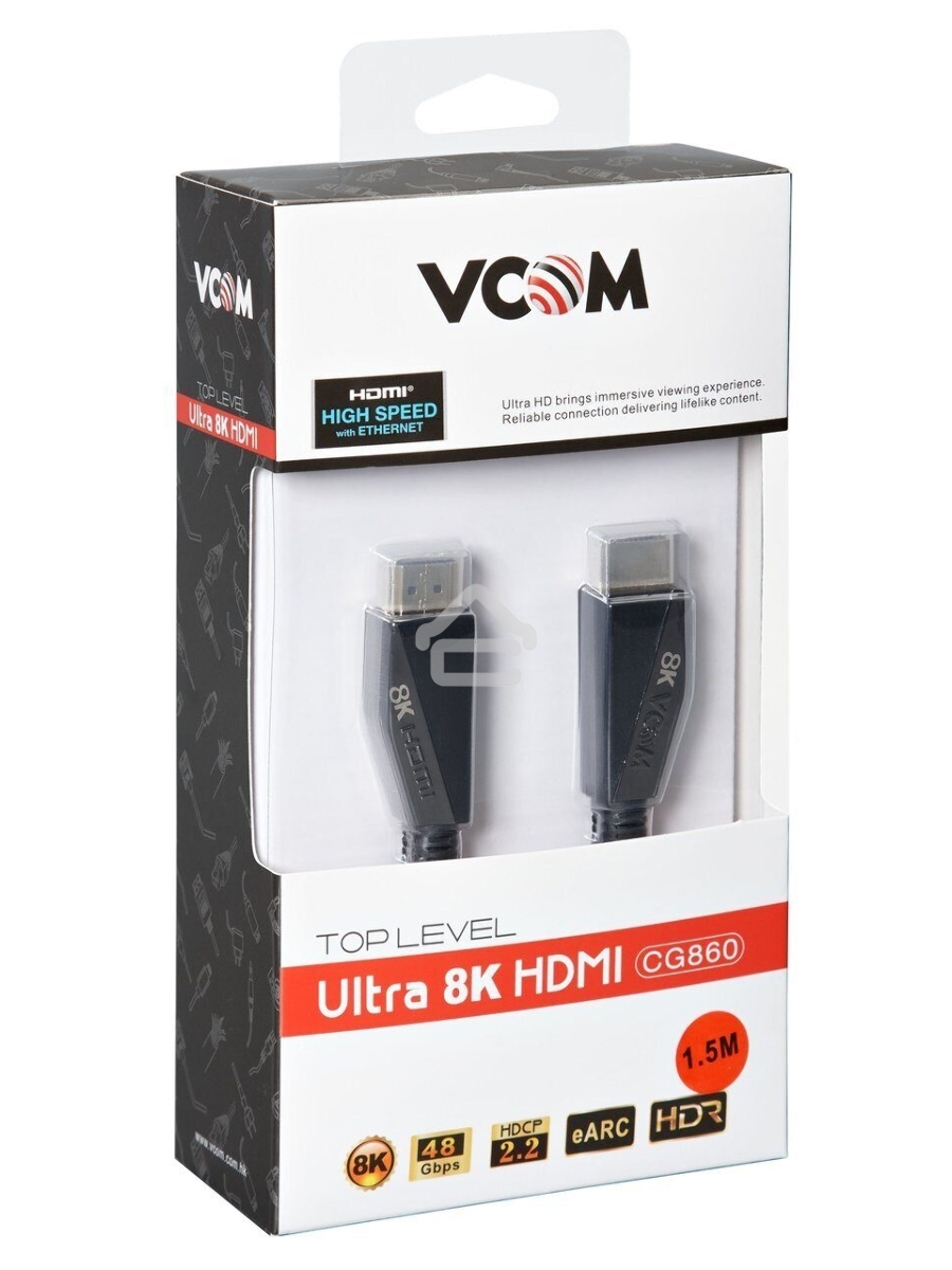 Кабель HDMI 19M/M,ver. 2.1, 8K@60 Hz 1.5m VCOM <CG860-1.5M>