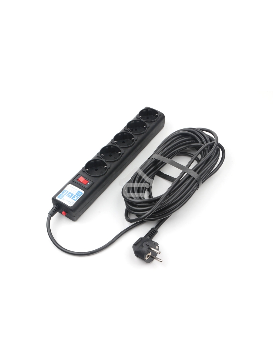 Сетевой фильтр Powercube SPG5-10M 10м (5 розеток) черный (коробка)