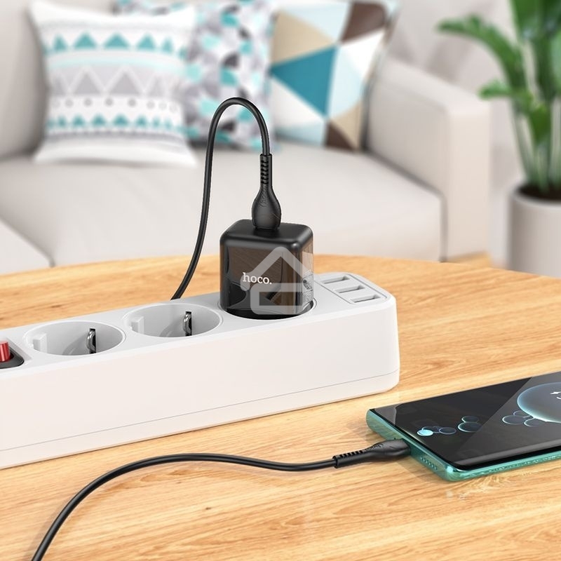 Сетевое зарядное устройство Hoco N32 Glory Black 30W 3A+2A+1.5A (PD+QC+AFC) USB Type-C универсальное черный