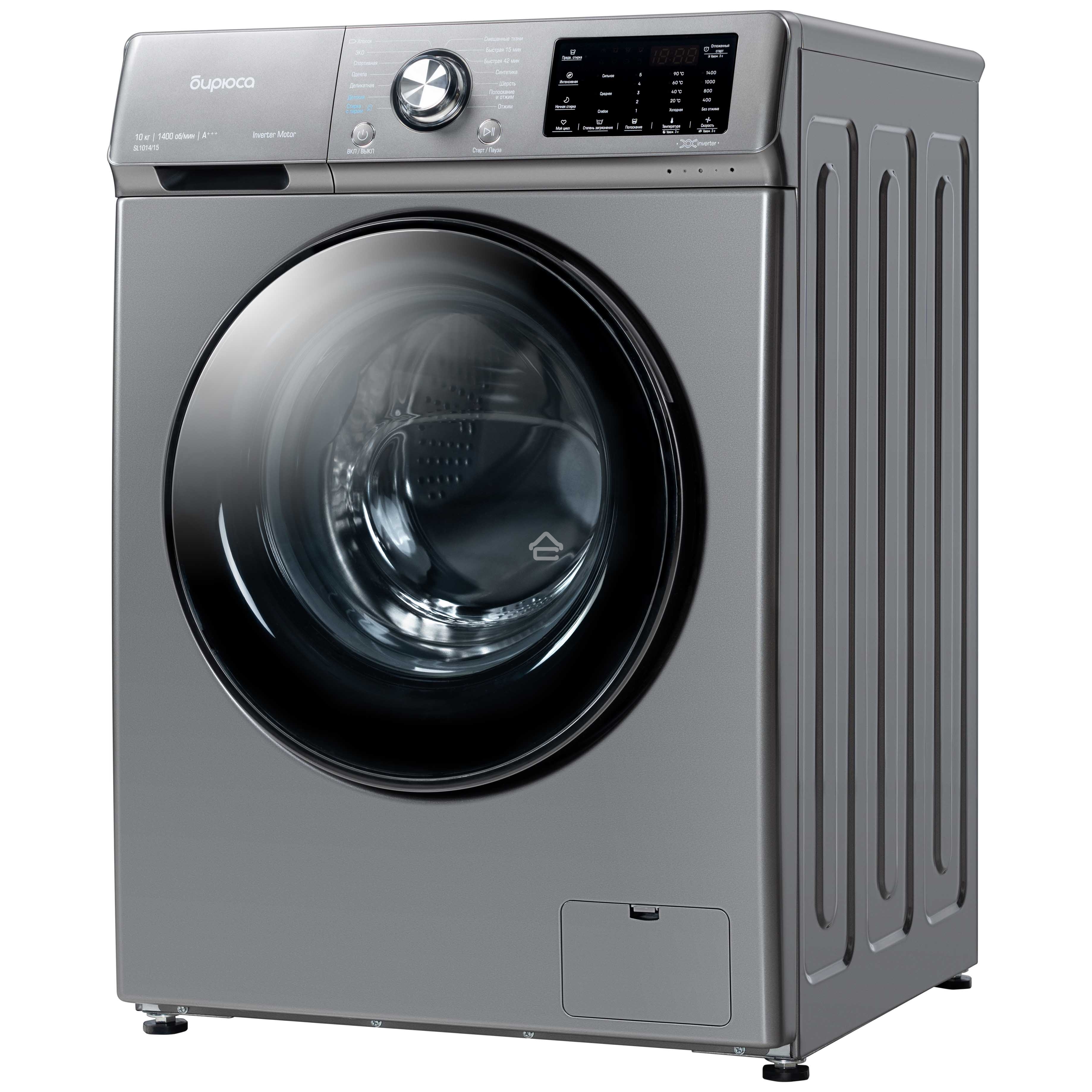 Стиральная машина Бирюса WM-SL1014/15 M металлический, загрузка фронтальная 10 кг, 1400 об/мин, класс А+++