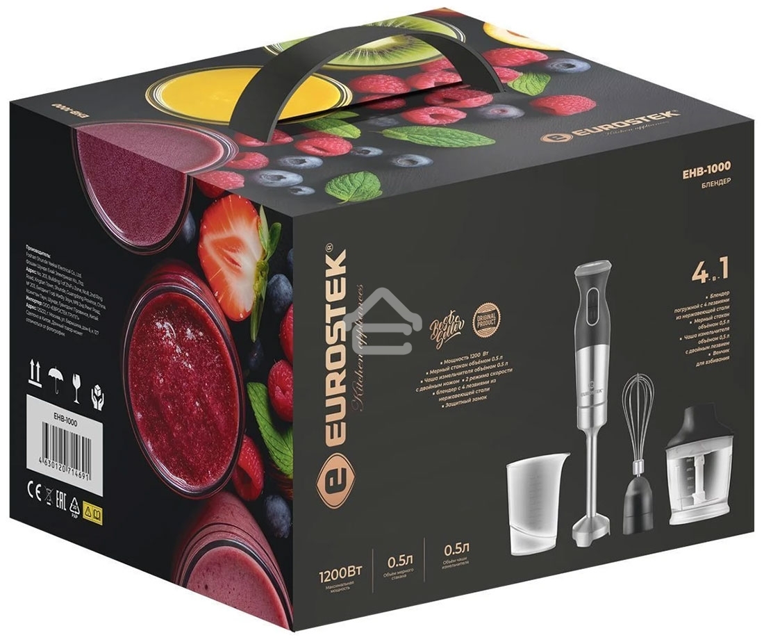 Блендер погружной Eurostek EHB-1000 1200 Вт, 0,5 л, черный