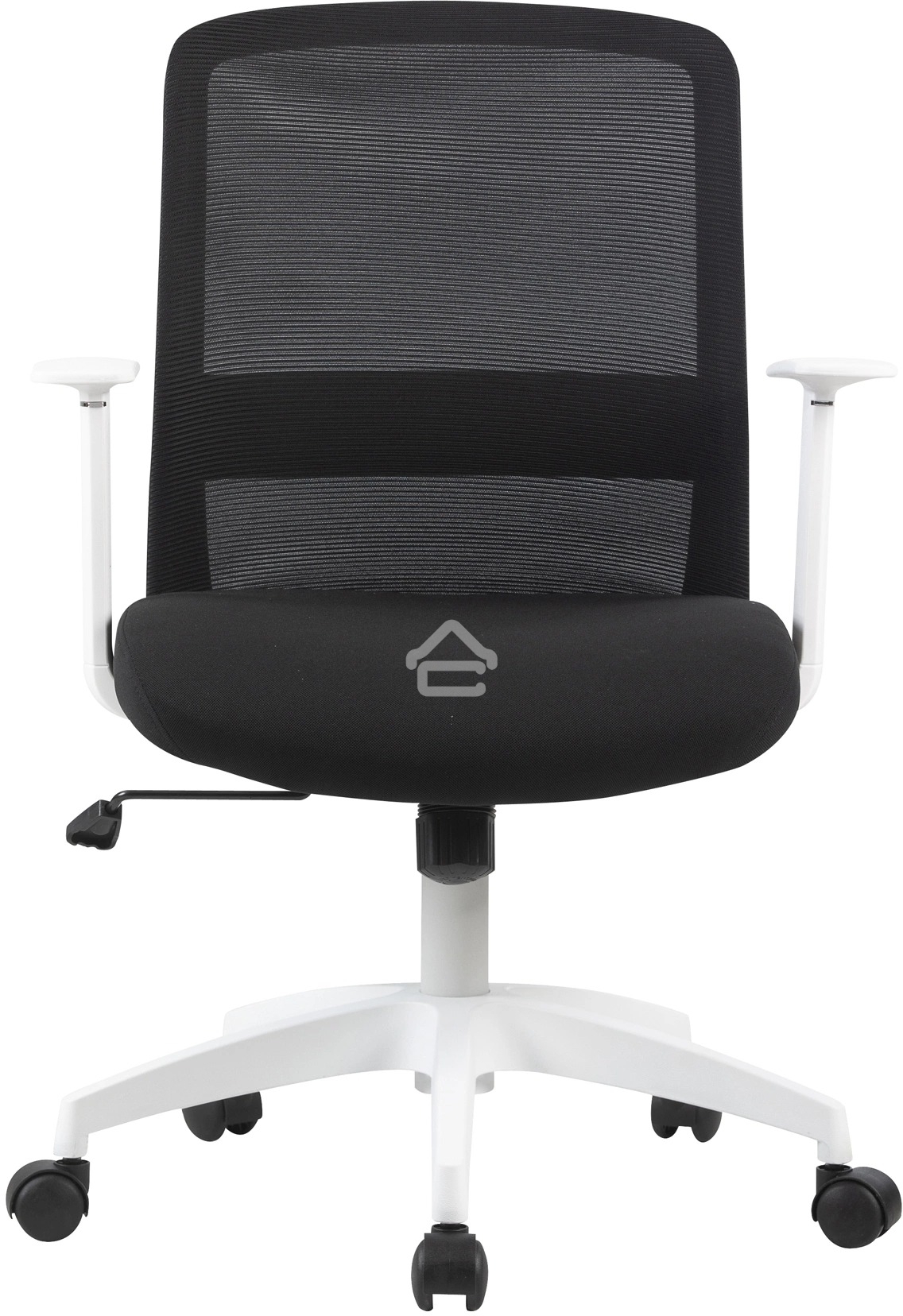 Кресло компьютерное Cactus CS-WMC333-BK черный, сиденье черный, сетка/ткань, низк.спин. крестов. пластик, пластик белый