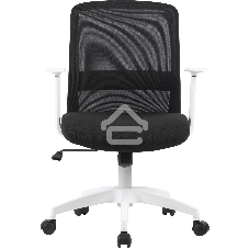 Кресло компьютерное Cactus CS-WMC333-BK черный, сиденье черный, сетка/ткань, низк.спин. крестов. пластик, пластик белый