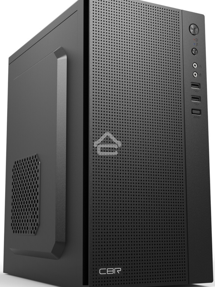 Компьютерный корпус CBR PCC-MATX-MX08-WPSU mATX Minitower MX08, без БП, 2*USB 2.0, HD Audio+Mic, Black