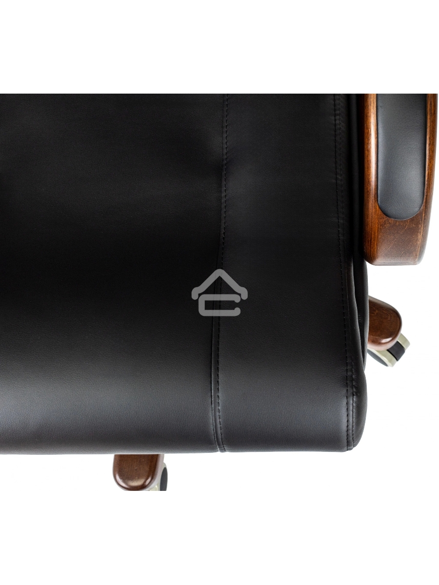 Кресло руководителя Бюрократ T-9933Walnut черный, эко.кожа, крестов. металл/дерево