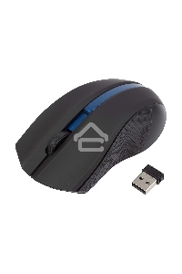 Мышь беспроводная HIPER HOMW-074 черный/синий, 1000 dpi, радиоканал, USB, кнопки - 3