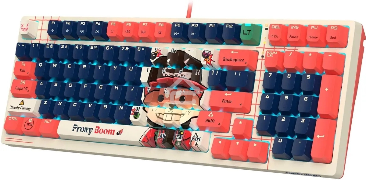 Клавиатура проводная A4Tech Bloody AT98 Proxy Boom USB бежевый/красный