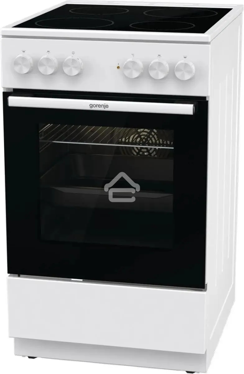 Плита электрическая Gorenje GEC5A41WG белый, конфорок 4 электрических, духовка 62 л, 50 см x 85 см x 59.4 см