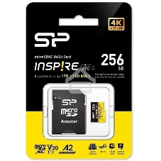 Флеш карта microSDXC 256Gb Silicon Power SP256GbSTXLA2V1NSP Inspire V30 A2 + adapter