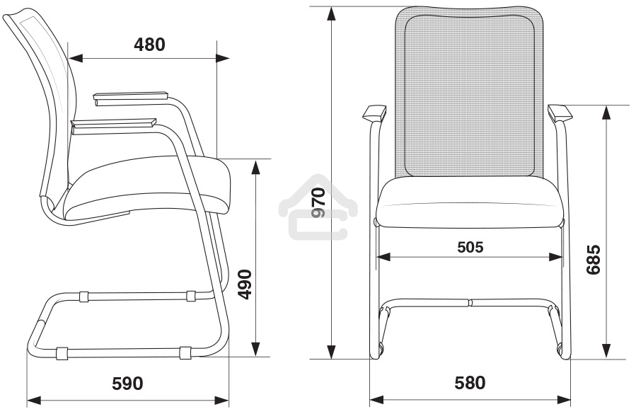Кресло компьютерное Бюрократ CH-599AV/TW-11 на полозьях черный TW-01 сиденье черный TW-11